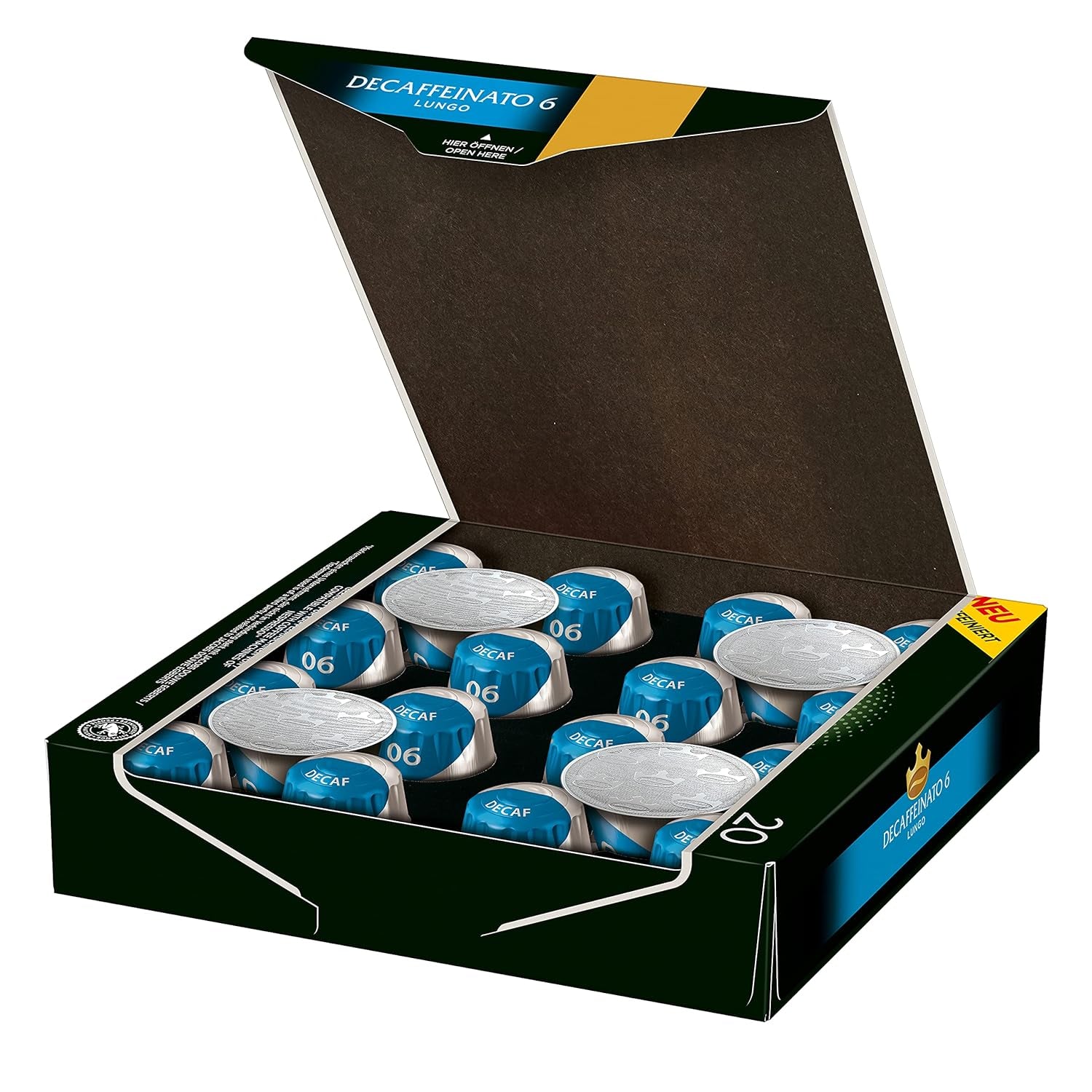 Capsules de café Espresso Ristretto, intensité 12 sur 12, 10 x 20 tasses & Capsules de café Lungo Decaffeinato - intensité 6- 200 capsules compatibles Nespresso, 10er Pack, 10 x 20 tasses