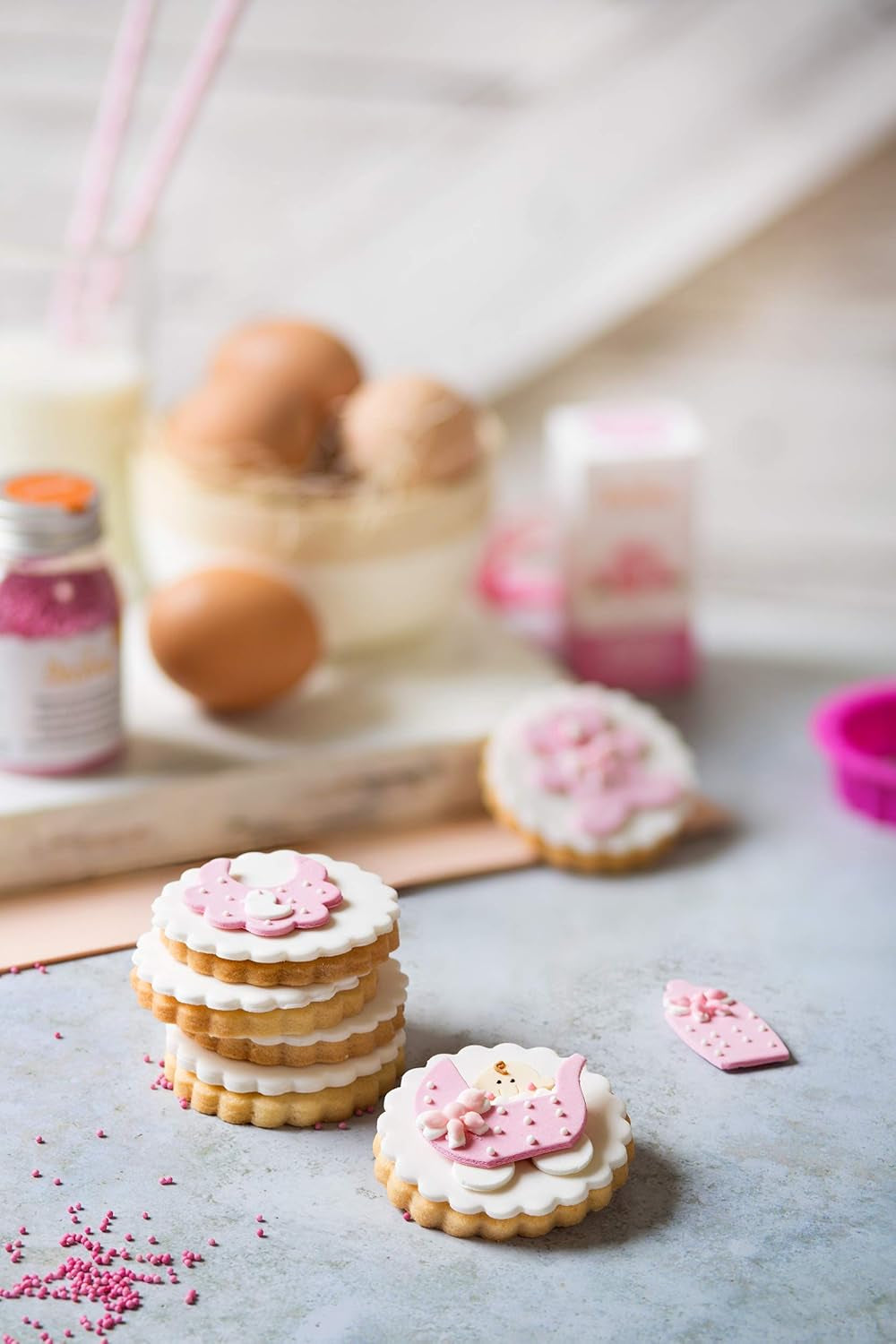0255301 Jeu de moules à biscuits, ronds ondulés, 6 pièces, 1,5/2,5/3,5/5/6,5/8 cm