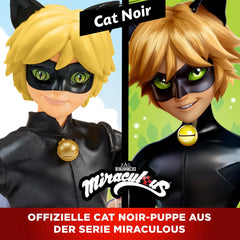 BANDAI - Miraculous Ladybug - Poupée mannequin 26 cm - Motan Noir - Sous licence officielle Miraculous - Poupée articulée Motan Noir - Jouet pour 4 ans et plus - P50002