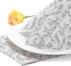 Papstar, 50 serviettes "Collection ROYAL" pli 1/4 40 Cm X 40 Cm gris "Damascato", #85005