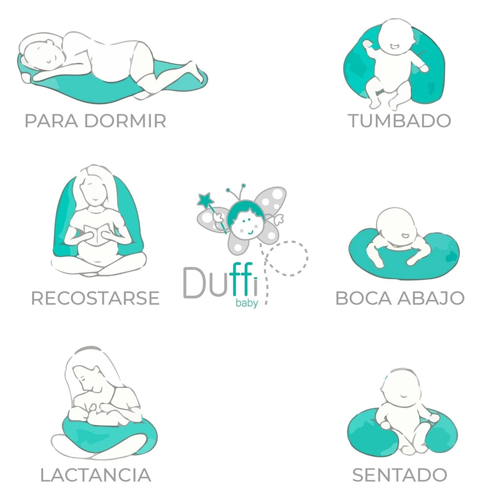 Coussin d'allaitement pour nouveau-né, XL, housse 100% coton, amovible et lavable, garnissage polyester, motif étoile Accessoires Alimentation et Allaitement Bebe Naty Shop