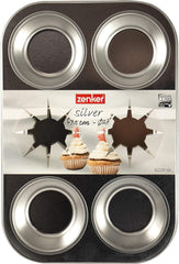 Zenker 62230 Plaque à pâtisserie Cupcake/Muffin 6 pcs, Bande 29 X 19,5 X 3Cm, Silver Line Moules et plaques à pâtisserie Naty Shop