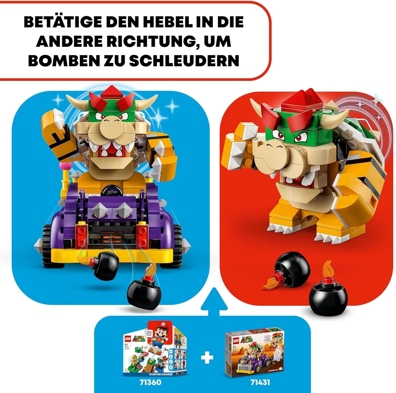 LEGO Super Mario Bowser's Monster Cart Expansion Set Jouet de voiture Bowser pour garçons et filles Ensemble de personnage unique Cadeau de joueur pour 8 ans 71431 Jeux de construction Besuche den LEGO-Store