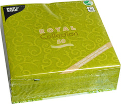 PAPSTAR 50 Serviettes Collection ROYAL pli 1/4 40 cm x 40 cm Vert Olive Casali 84883 Serviettes Décoratives Décorations de table pour mariages, baptêmes et restauration
