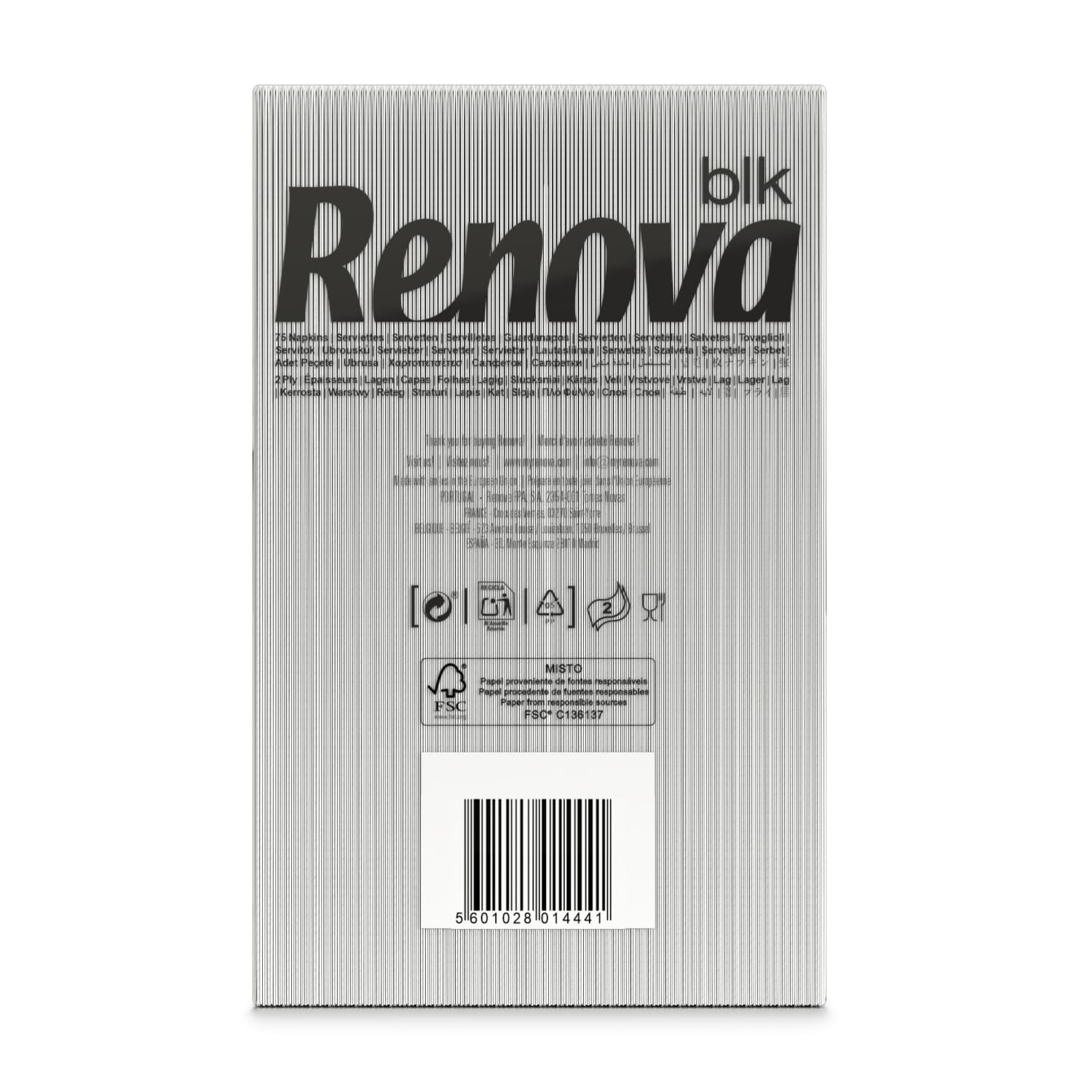 Grandes serviettes en papier blanc Renova, 75 serviettes