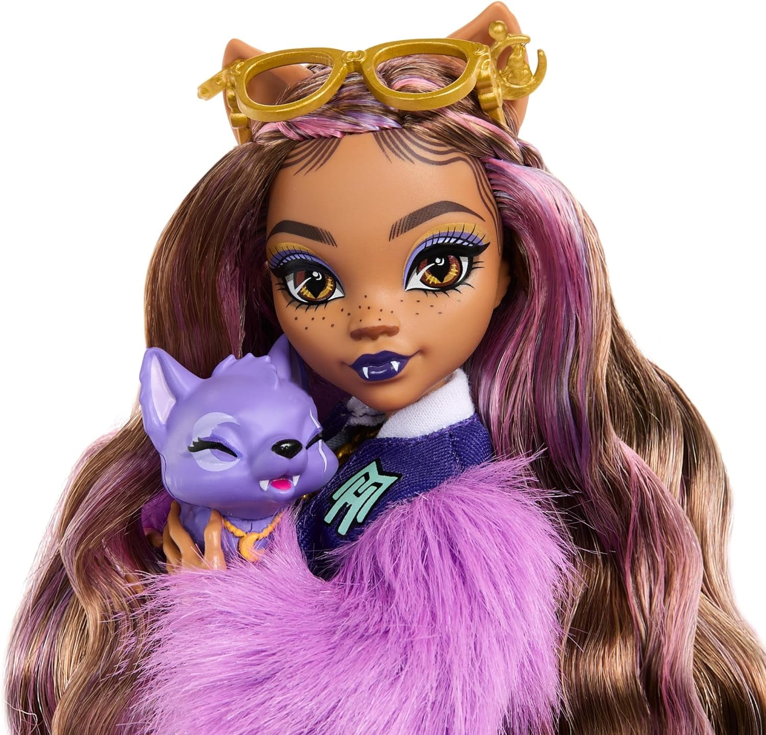 Poupée Monster High Clawdeen Wolf avec croissant de chiot et accessoires tels que cartable, calendrier, collations et plus encore, HRP65