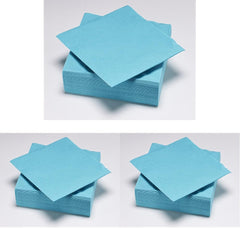50 serviettes, coton, 33 x 33 cm, 2 épaisseurs, turquoise, cellulose Fsc, 33 x 33 cm (lot de 3)