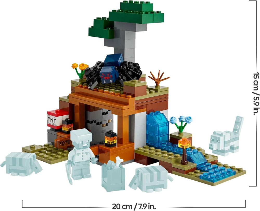 LEGO Minecraft Die Expedition zur Gürteltiermine - Jeux de jeu interactifs avec têtes de rotation et figurines de loup - Fonction TNT - Jeux de jeu pour jeunes et filles à partir de 8 ans - 21269