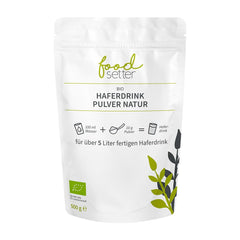 foodsetter Bio Haferdrink Pulver | Sachet de 500g | Poudre de Hafer | Haferpulver instantané | Bio-qualité | Végétalien | Sans gluten | Ohne Zuckerzusatz | 0,5 kg