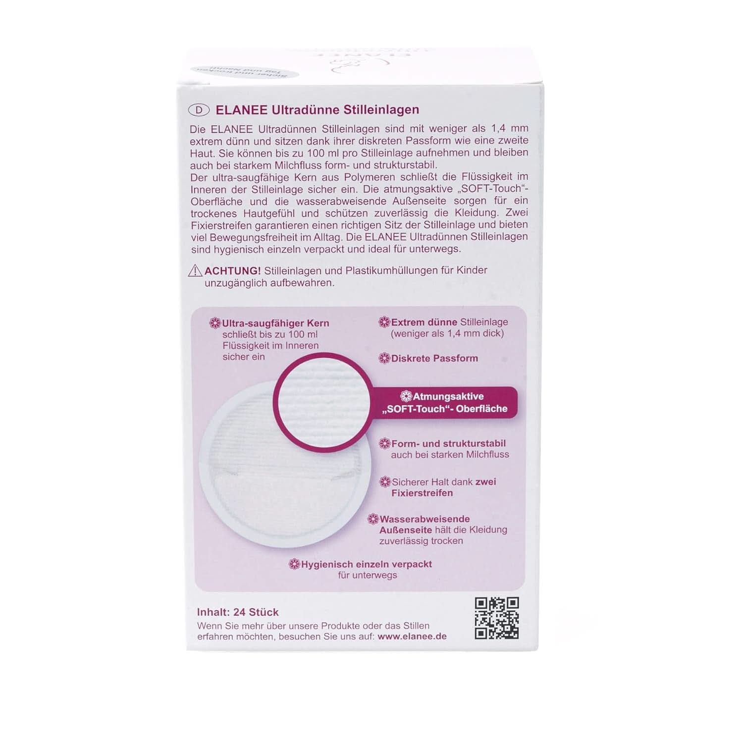 ELANEE 219-V1 Coussinets d'allaitement ultra-fins blancs Accessoires Alimentation et Allaitement Bebe Naty Shop