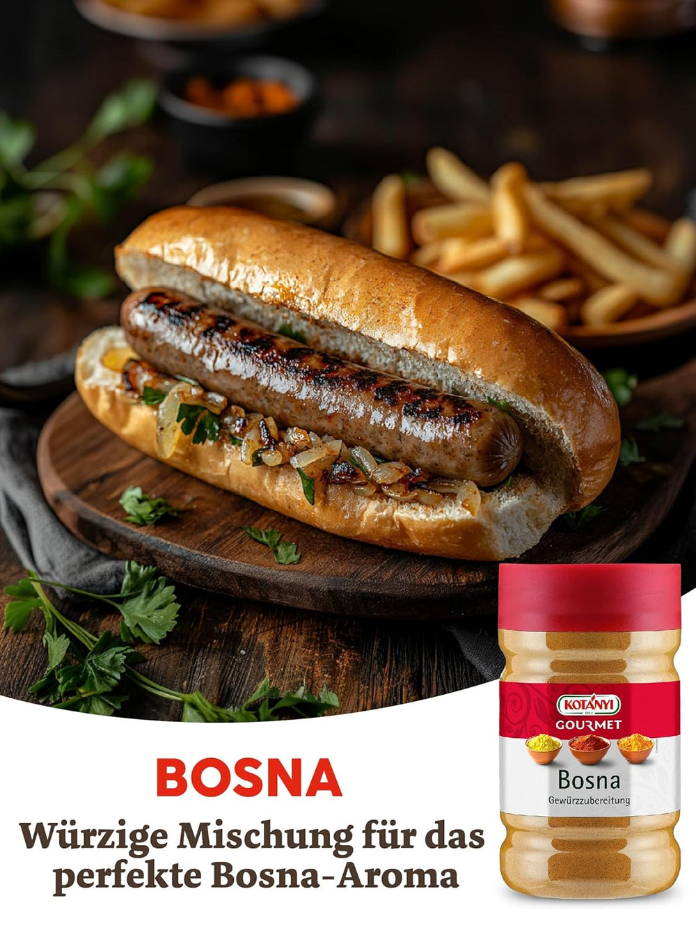 Kotányi Bosna Gewürzzubereitung Großverbraucherpackung, env. 538 g, 1 200 ml