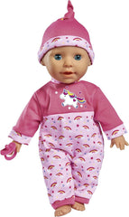 Simba 105140060 - Laura Kitzel Baby, Puppe de poupée avec Regenbogenstramler, macht 25 Babylute, 38cm, Babypuppe à partir de 2 ans