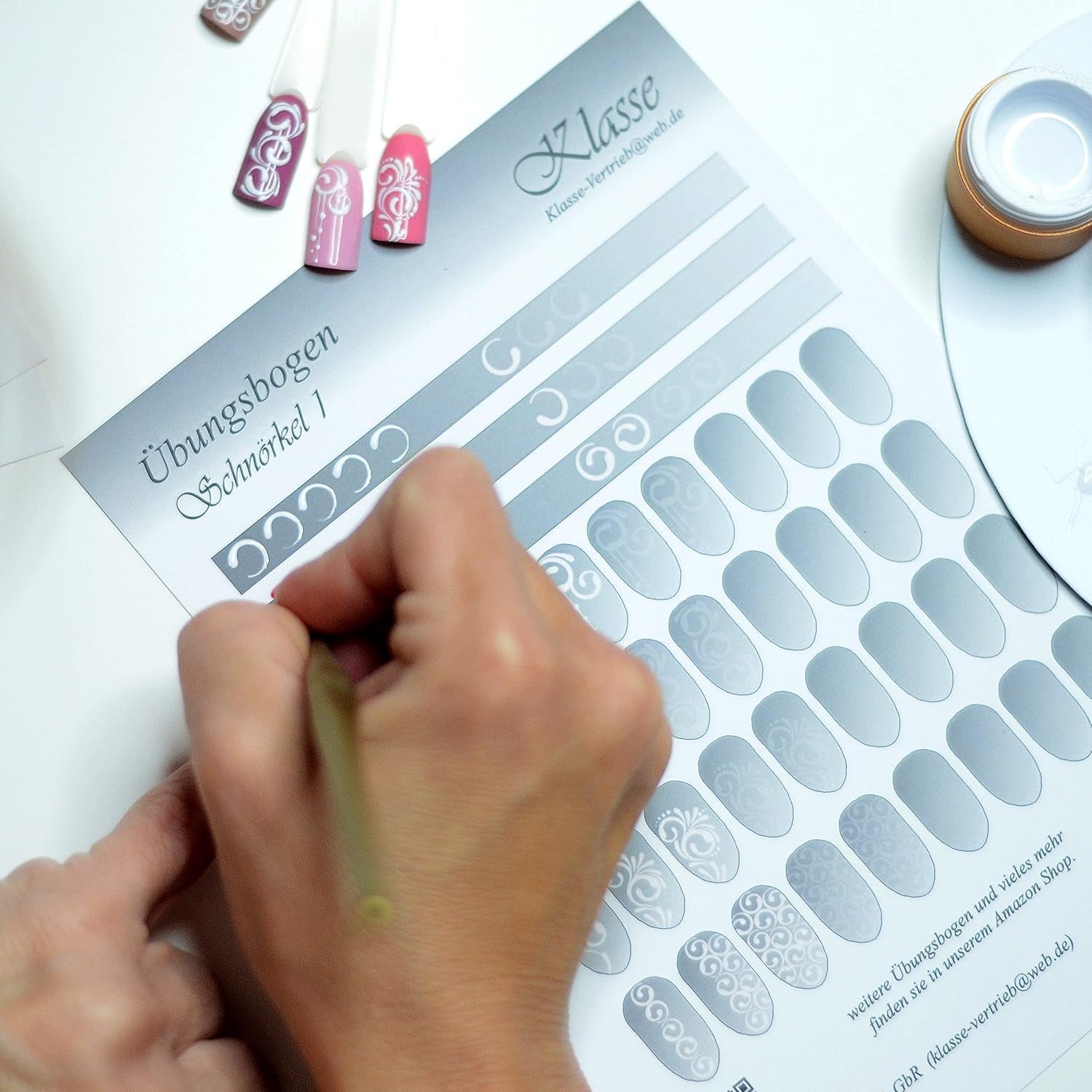 Übungsbögen Nageldesign Nailart (Grundlagen) 3Er Set Übungsbogen Starterset Übung Schulung Tipps Nagelset Nagelart Zubehor Zubehör Nail Art Zum Lernen Ohne Sticker Stickers Folie Brush Stemper ÜB001