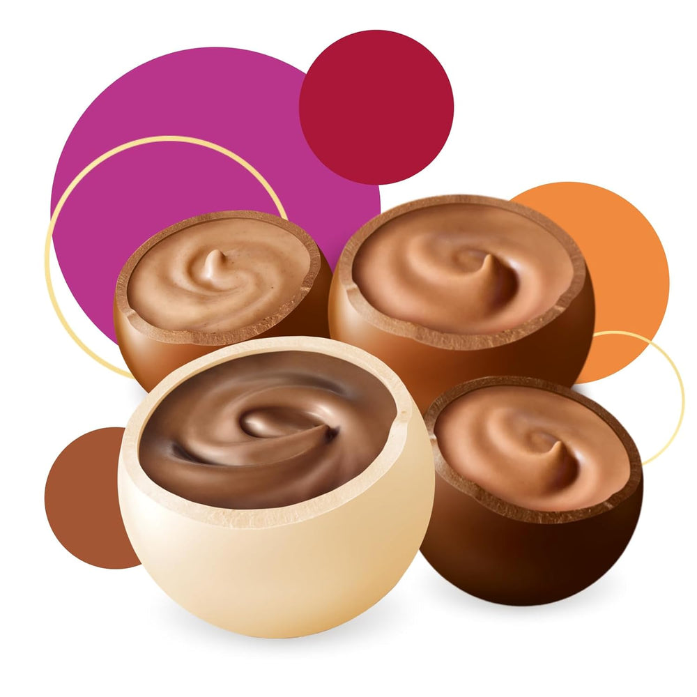 merci lovelies Crémeux – 1 x 185g – Coffret de pralines avec 4 spécialités chocolatées fourrées – Boules de chocolat à partager et à offrir