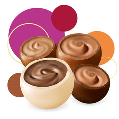 merci lovelies Crémeux – 1 x 185g – Coffret de pralines avec 4 spécialités chocolatées fourrées – Boules de chocolat à partager et à offrir