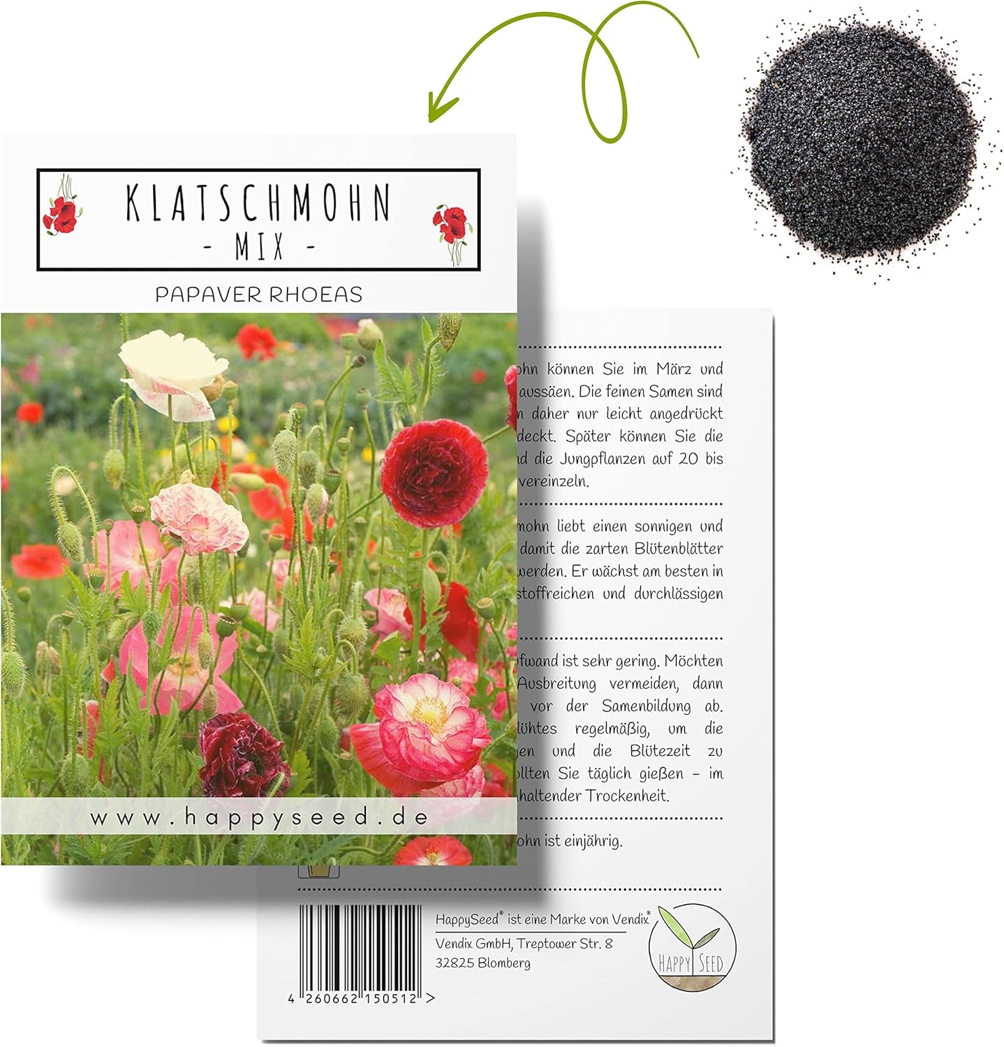 Mélange de graines de pavot d'Islande (Papaver nudicaule) - De magnifiques coquelicots à fleurs avec une longue période de floraison pour une prairie fleurie colorée (pavot d'Islande)