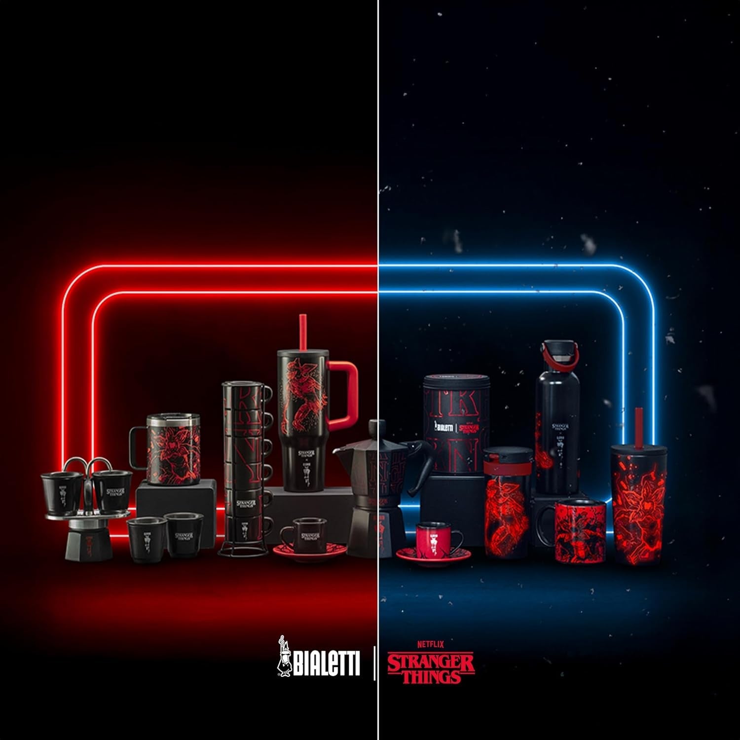 Bialetti Moka Express Stranger Things Cafetière 6 tasses, bouton musique avec fonction de chargement USB-C, ne convient pas aux plaques à induction, 6 tasses (270 ml), noir