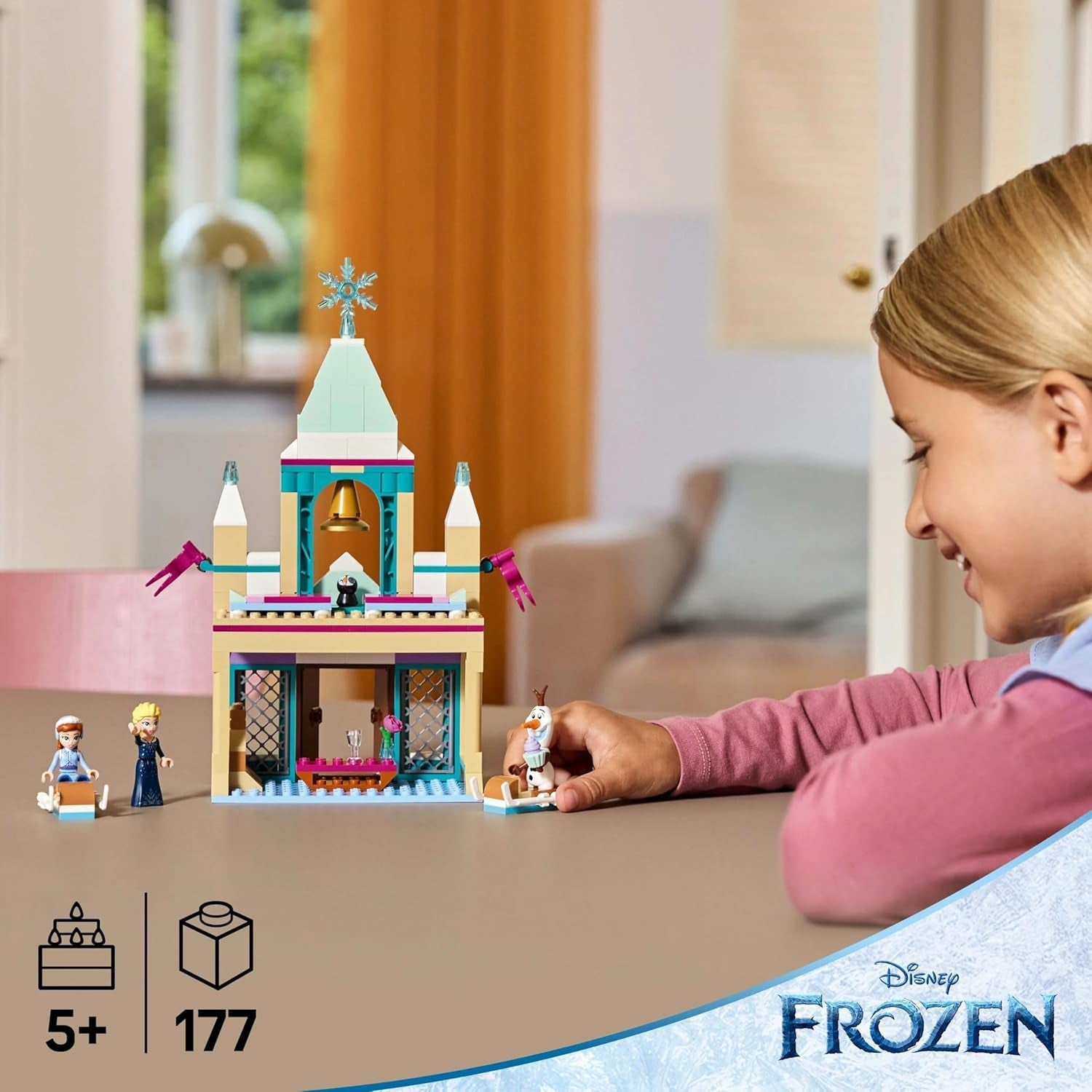 LEGO Ç€ Château d'Arendelle La Reine des Neiges Disney, jouet princesse avec ELSA, mini poupées Anna et Olaf et une figurine de pingouin, coffret de jeu fantastique, cadeau pour filles de 5 ans 43265 Ensembles de construction Besuche den LEGO-Store