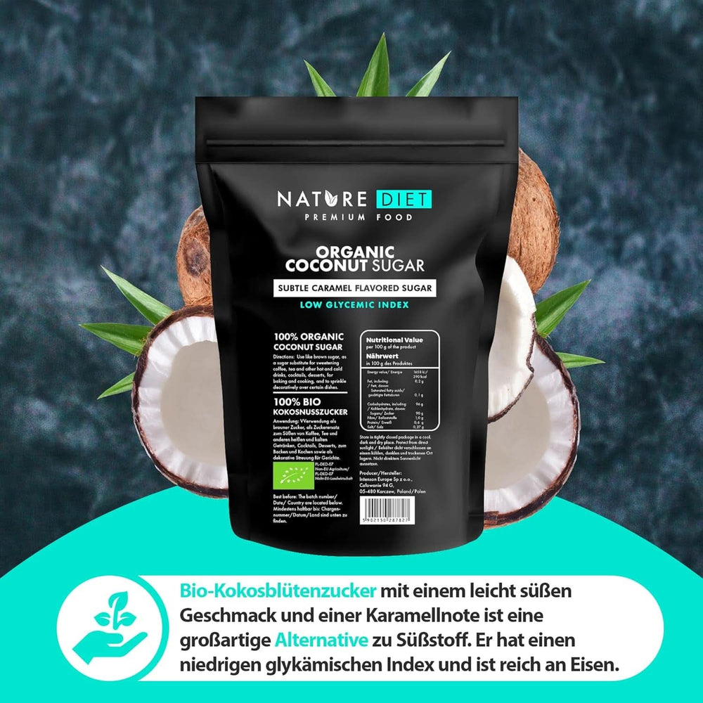 Sucre de coco bio, arôme caramel, 1,5 Kg Édulcorants Naty Shop