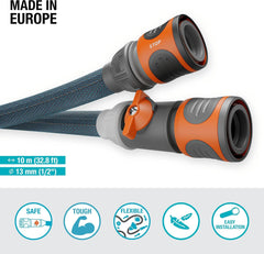 Tuyau textile Gardena Liano Xtreme 1/2", set 10 mètres + adaptateur intérieur