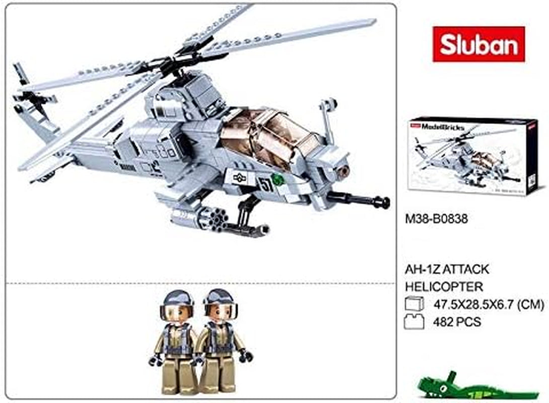 Kampfhelikopter IV (482 Teile) [M38-B0838], Spielset, Klemmbausteine, Soldaten, mit Spielfigur, Army, carie, Sluban Klemmbausteine ​​​​SL95708