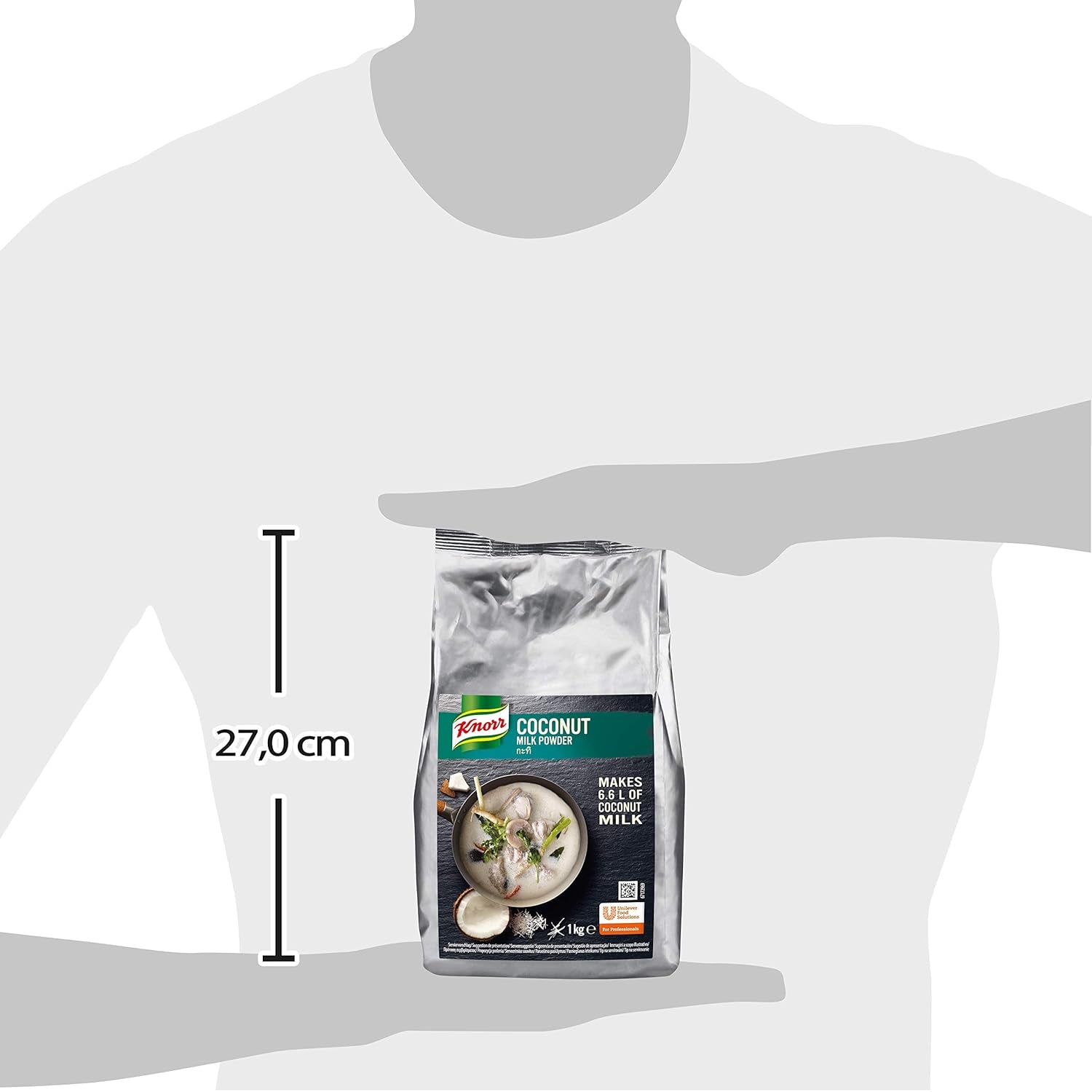 Knorr Kokosmilch Pulver (Lait en poudre aus 20 frischen Kokosnüssen, ergibt 6,6 Liter Kokosmilch) 1er Pack (1 x 1 kg)