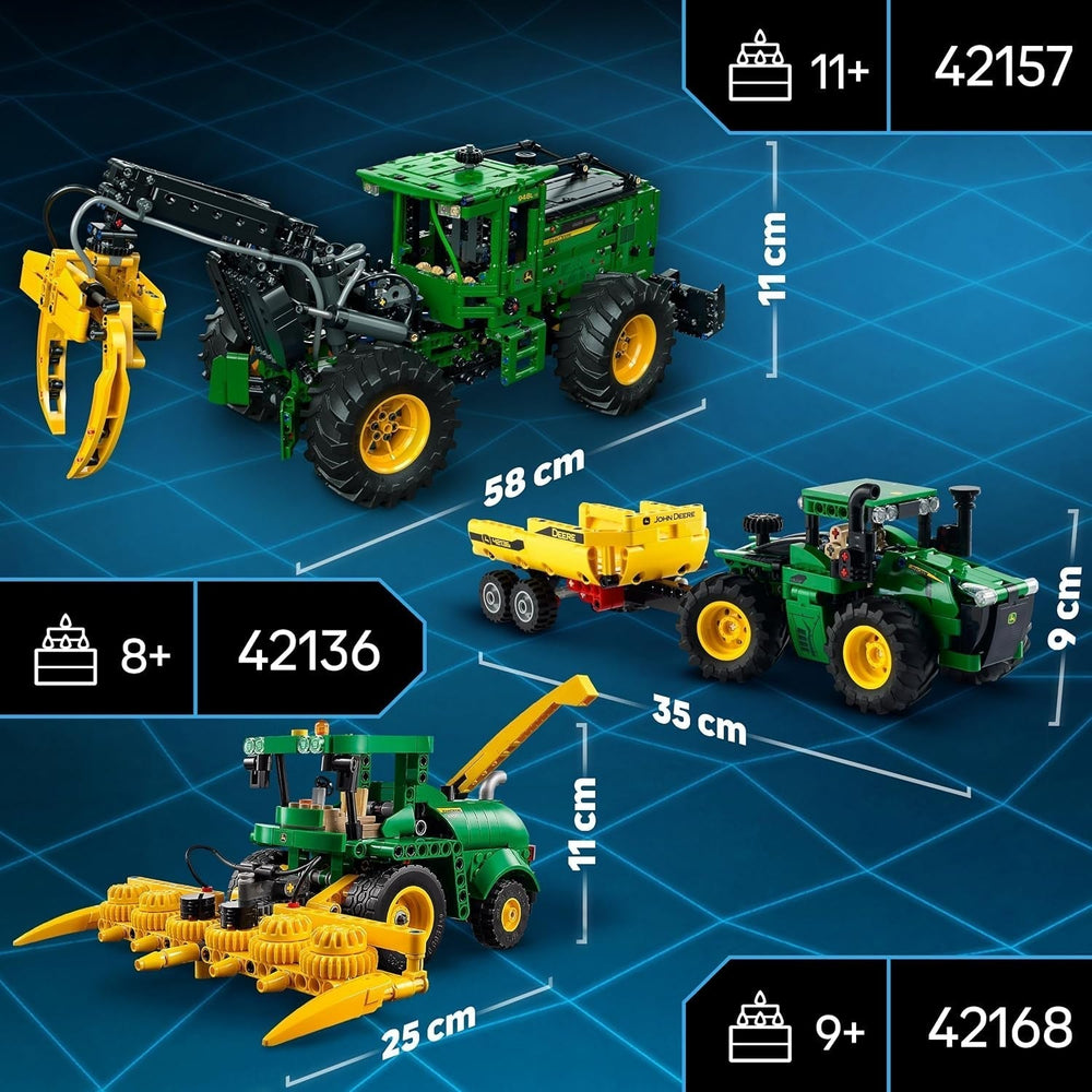 LEGO Technic John Deere 9620R Tracteur 4 roues motrices avec remorque à benne basculante Jouet agricole classique pour enfants garçons et filles de 8 ans Kit de modèle à collectionner 42136 Ensembles de construction Besuche an LEGO-Store