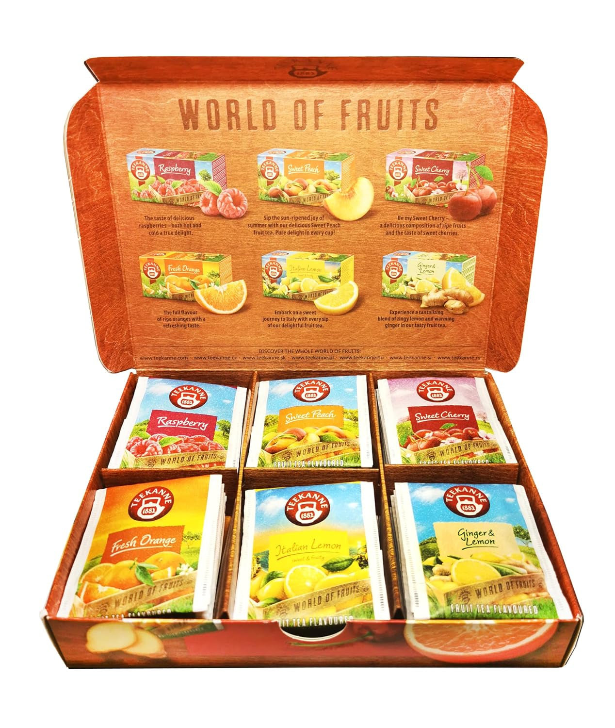 Teekanne World of Fruits (NOUVELLE ÉDITION) - Coffret avec sélection de thés aux fruits - 6 saveurs * 5 sachets de thé