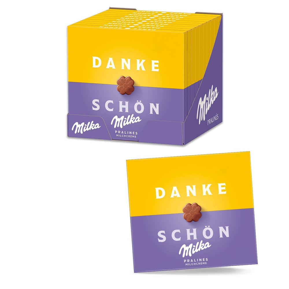 Praliné Milka Félicitations – Chocolat au lait alpin fourré finement crème de lait – 10 x 110g