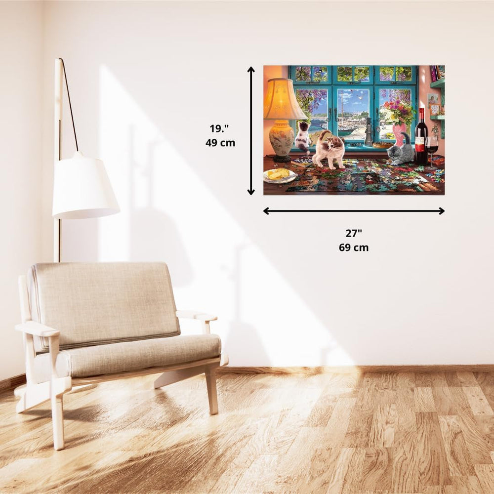 Schmidt Spiele 58344 À la table du puzzle, puzzle 1000 pièces Puzzle Naty Shop