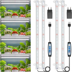 Wiaxulay Lampe LED à Spectre Complet pour Plantes 6000K à Spectre Complet pour Plantes d'intérieur avec minuterie de 6/12/16 Heures 5 Niveaux réglables pour étagère de Plantes succulentes hydroponiques 2 pièces