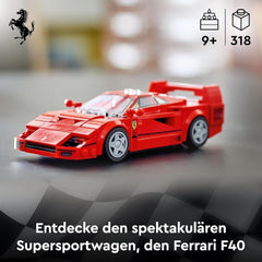 LEGO Speed Champions Ferrari F40 Super voiture de sport, ensemble de jeu avec voiture jouet à construire et pilote de figurine, ensemble de construction de collection pour enfants, cadeau pour garçons et filles 76934 Ensembles de construction Besuche den LEGO-Store