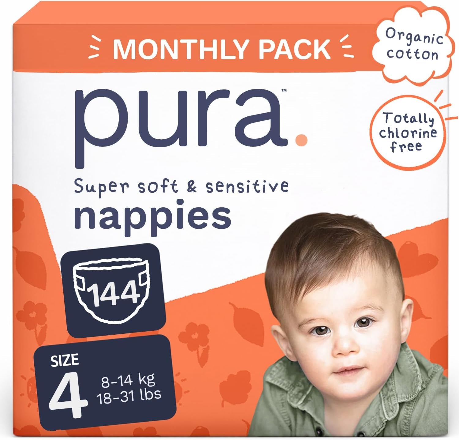 Couches Eco Baby - Taille 3 (4-9 kg), 1 paquet (26 couches), couches ultra douces pour peaux sensibles, coton biologique, protection contre les fuites jusqu'à 12 heures, nouveau guide des tailles