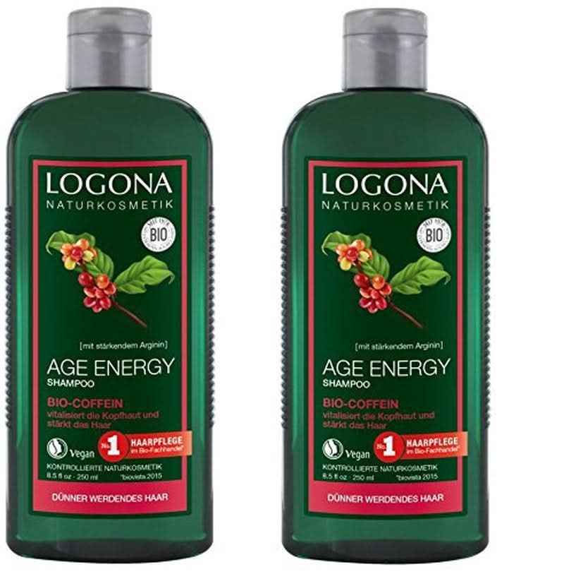 LOGONA Cosmétique Naturelle, Shampoing, formule vegan à la caféine bio, 250 ml Douche et bain Naty Shop 500 ml