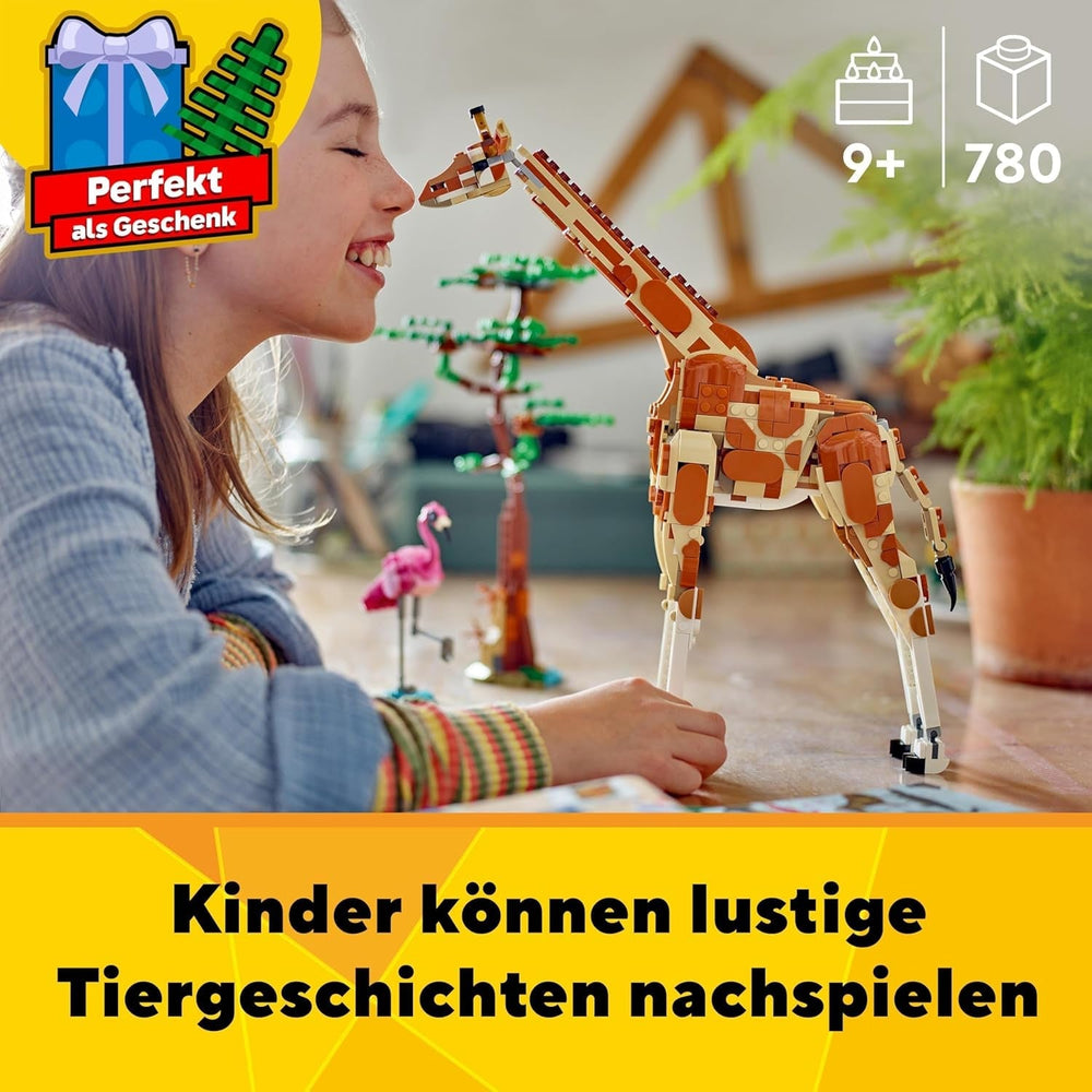 LEGO Creator 3In1 Animal Safari, set créatif avec figurines d'animaux, 3 options de construction : girafe, gazelle et lion jouets, animaux jouets pour filles et garçons, cadeau naturel pour les enfants à partir de 9 ans 31150 Jeux de construction Beuche den LEGO-Store