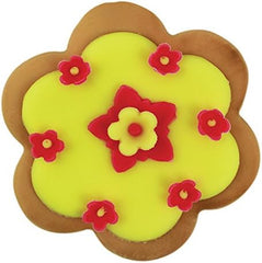 6 pièces. Découpes en plastique FLEUR pour glaçage, fondant, décorations de gâteaux en sucre, 11,5 x 1 x 11,5 cm, ivoire