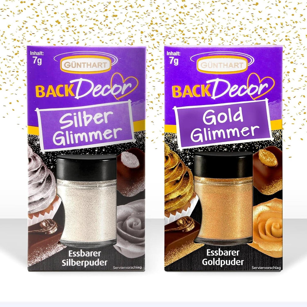 Günthart glitter, pudra, auriu si argintiu, set 2 x 7 grame Naty Shop
