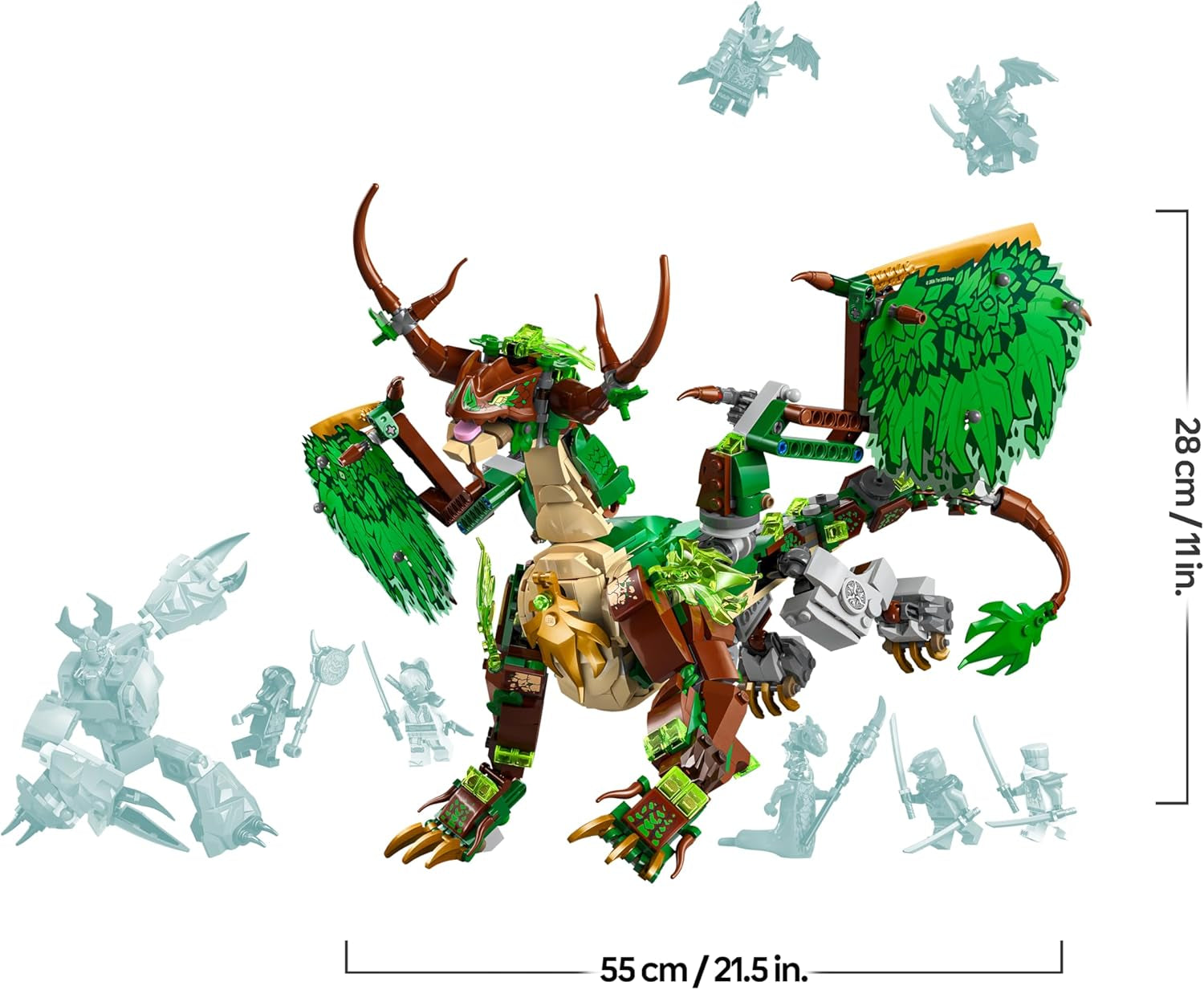 LEGO NINJAGO Le Drache des Lebens - Jeu de Ninja avec figurine Drachenfigur, Mini Monster Mech, 8 figurines et Schwertern - Créations créatives pour les jeunes et les filles à partir de 8 ans et les fans - 71859
