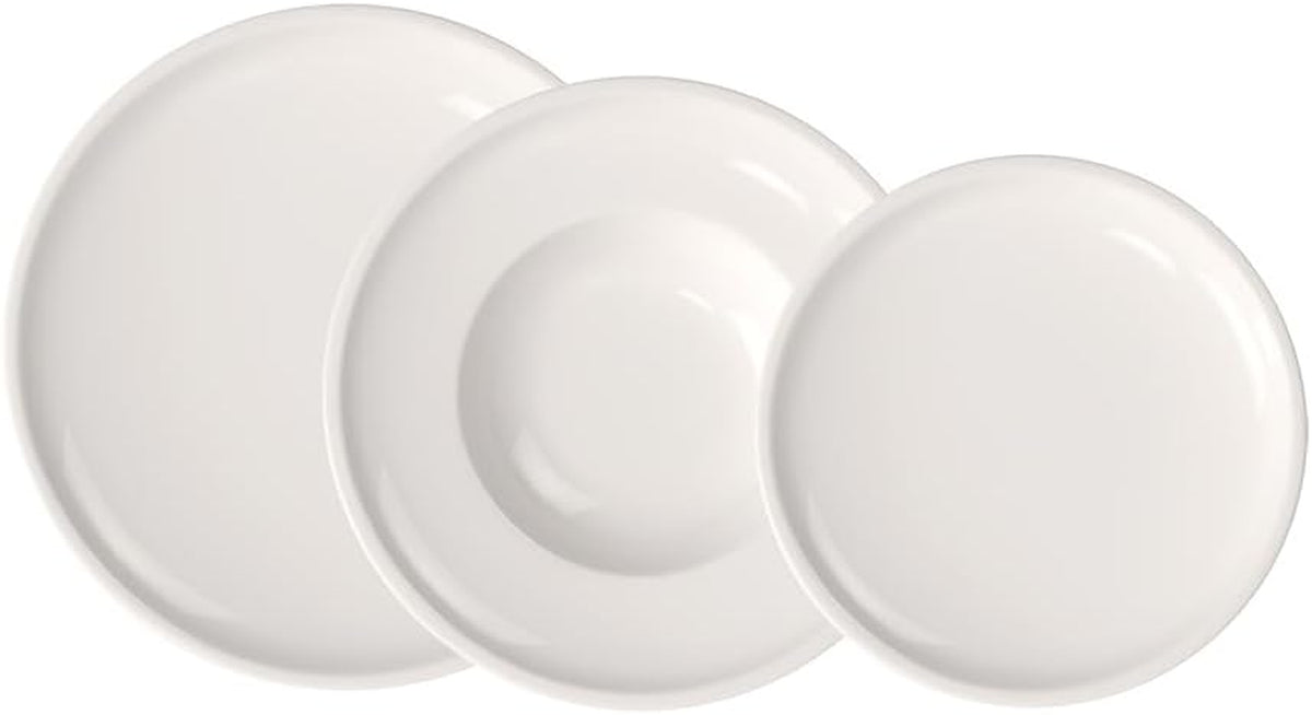 Villeroy & Boch - Artesano service de table 6 pièces pour 2 personnes, blanc, passe au lave-vaisselle, passe au micro-ondes, service de couverts, service d'assiettes, assiettes plates, assiettes de petit-déjeuner, assiettes plates, porcelaine premium