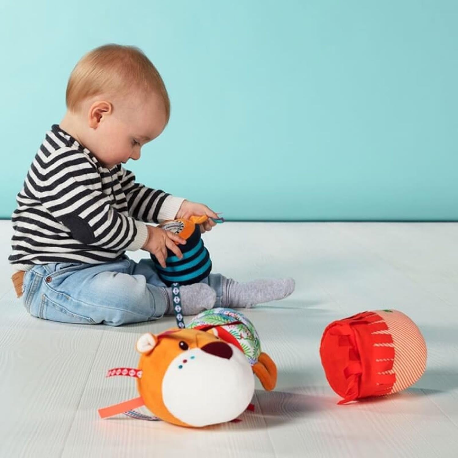 Lilliputiens - Rouleau sonore Jack Velcro - Jouet d'activité coloré pour bébé avec différents sons et hochets amovibles - Favorise l'écoute et la motricité - A partir de 6 mois - 83064 Jouets pour bébés Naty Shop