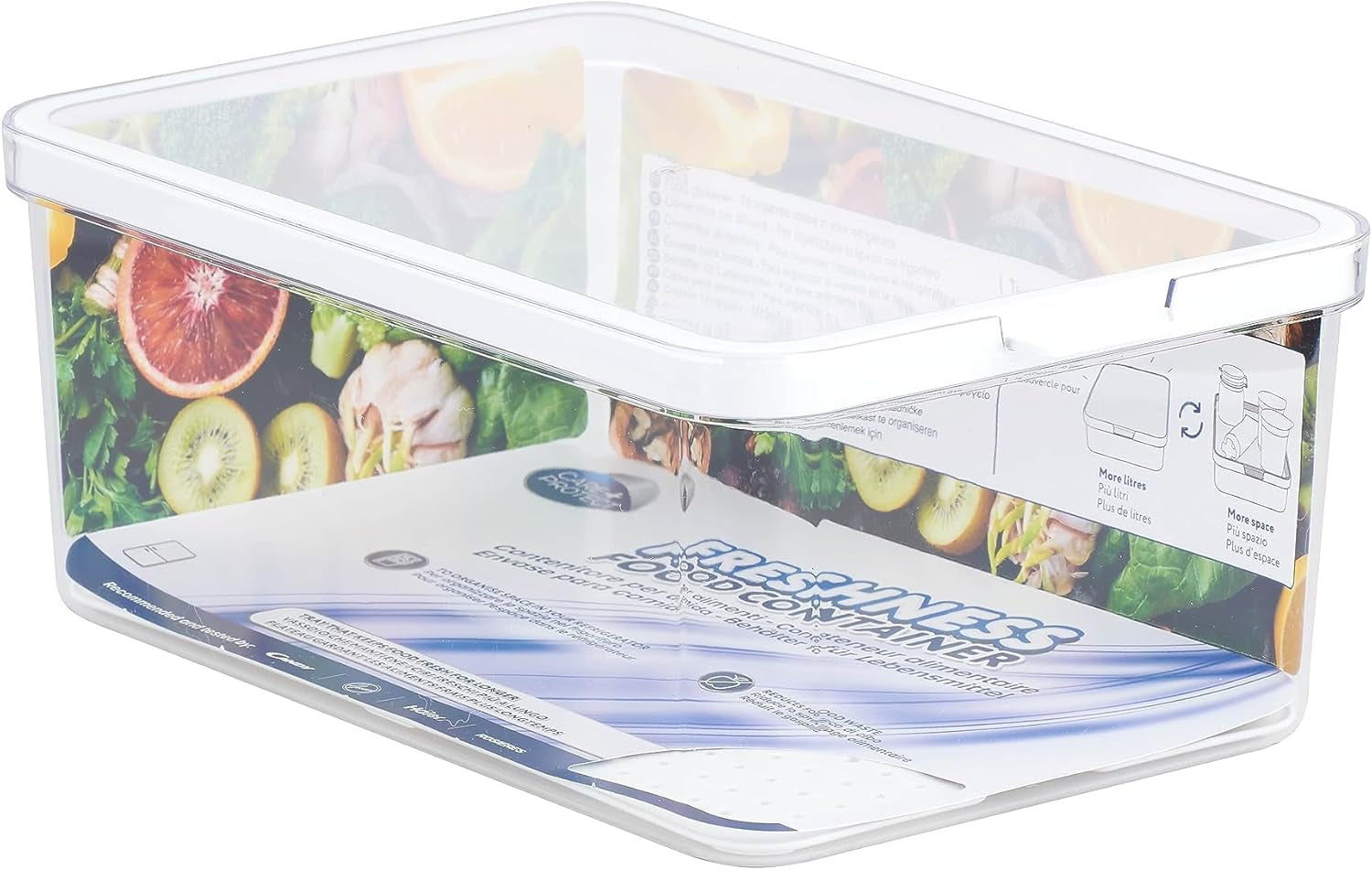 CARE + PROTECT Récipient alimentaire intelligent, parfaitement empilable, organisateur de réfrigérateur, protège les aliments de l'humidité, garde les aliments frais plus longtemps, 2,15 L Naty Shop boîtes de conservation alimentaire 4,65 L