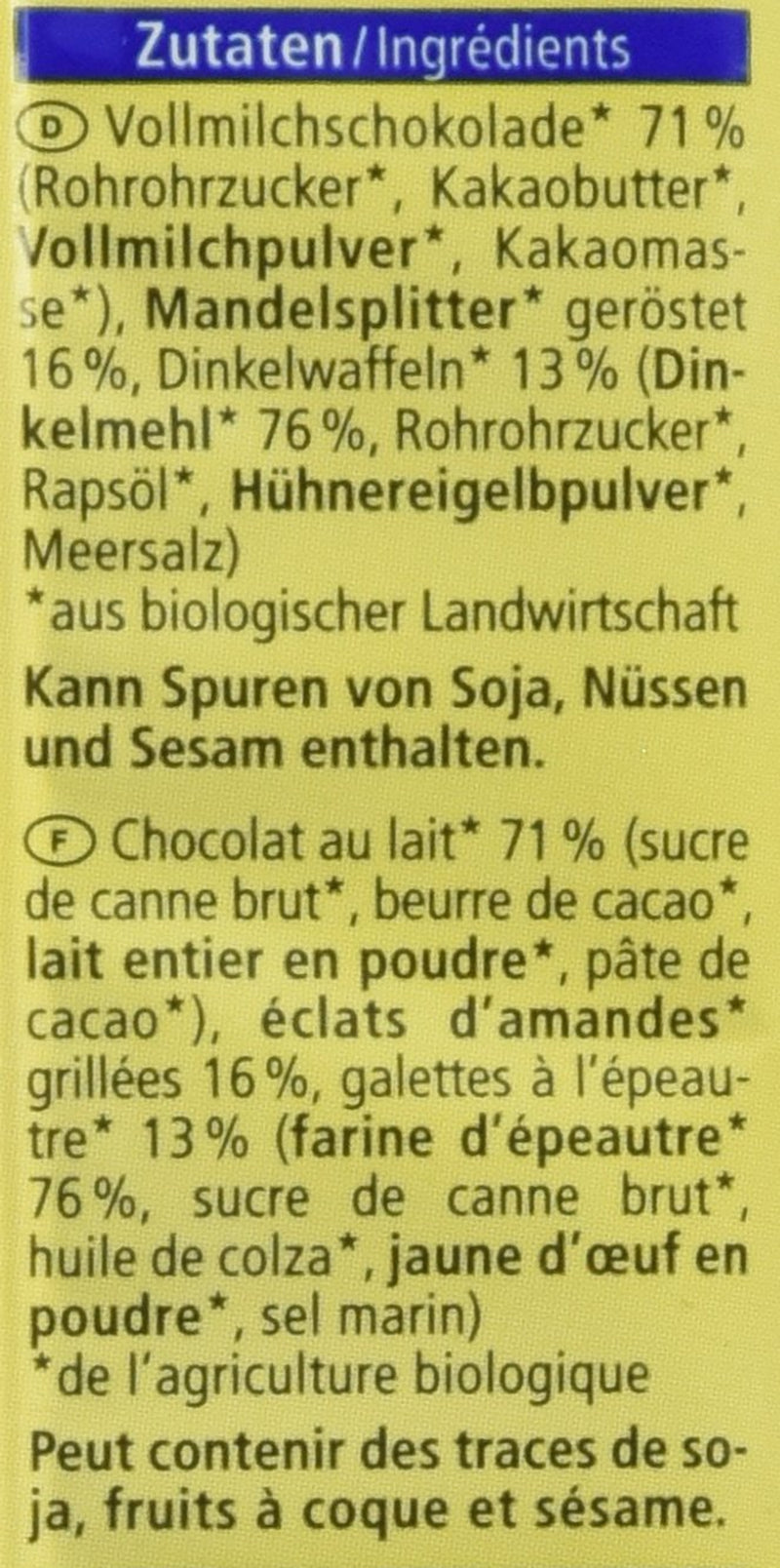 Thaler d'épeautre croquant bio aux amandes effilées, 100 g