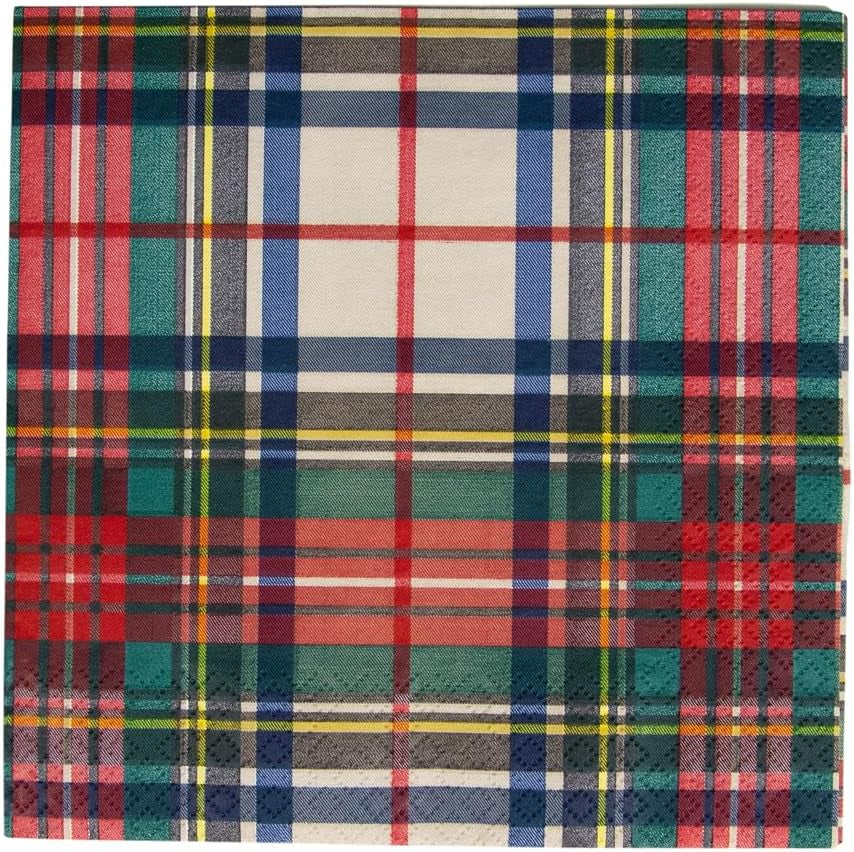 Șervețele de hârtie pentru cocktail Dress Stewart, tartan, 20 de bucăți per pachet