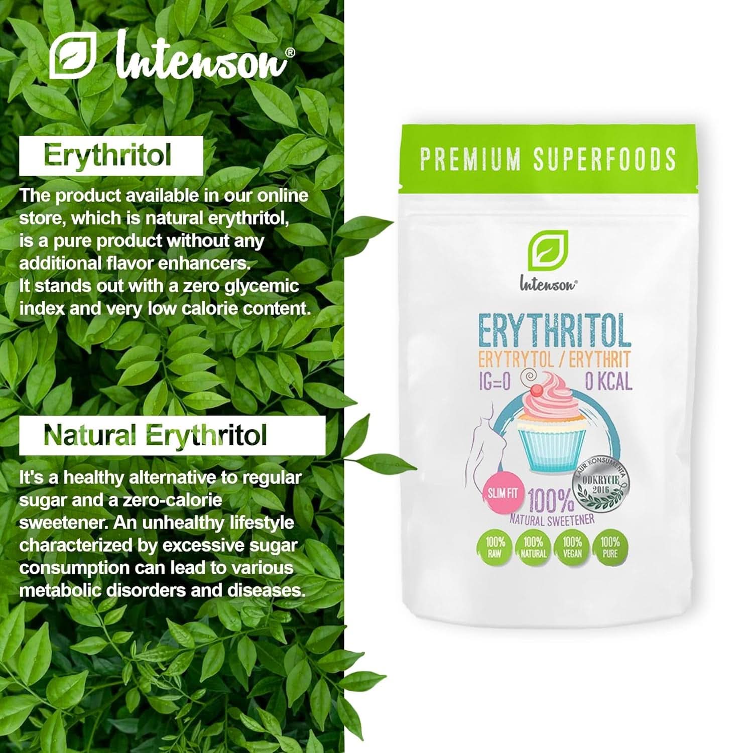 Érythritol - Alternative naturelle au sucre, 2 Kg Édulcorants Naty Shop