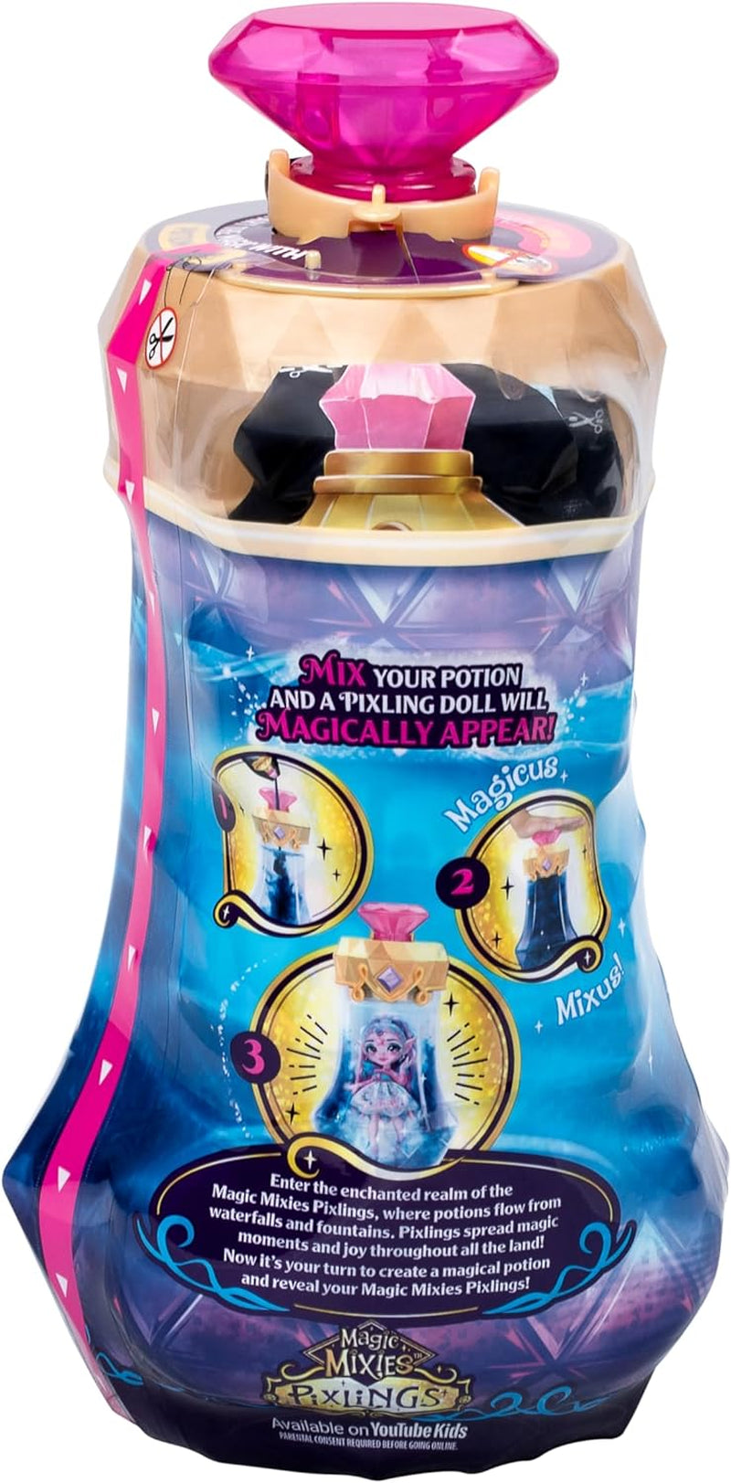 Poupée Pixlings Faye Deer : La révélation magique de la belle et détaillée poupée Pixlings de 16,5 cm dans une bouteille de potion magique