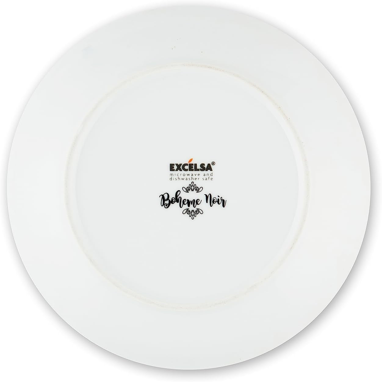 Excelsa Boheme Noir Service d'assiettes, 18 pièces, Porcelaine, Schwarz