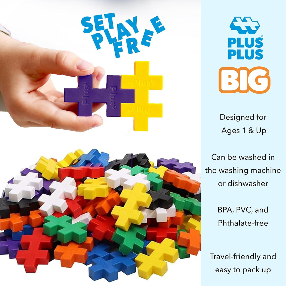 Plus-Plus 9603210 Geniales Konstruktionsspielzeug, Open Play Big Basic Mix, Bausteine-Set, 100 pièces, Mehrfarbig, Mehrfarbig
