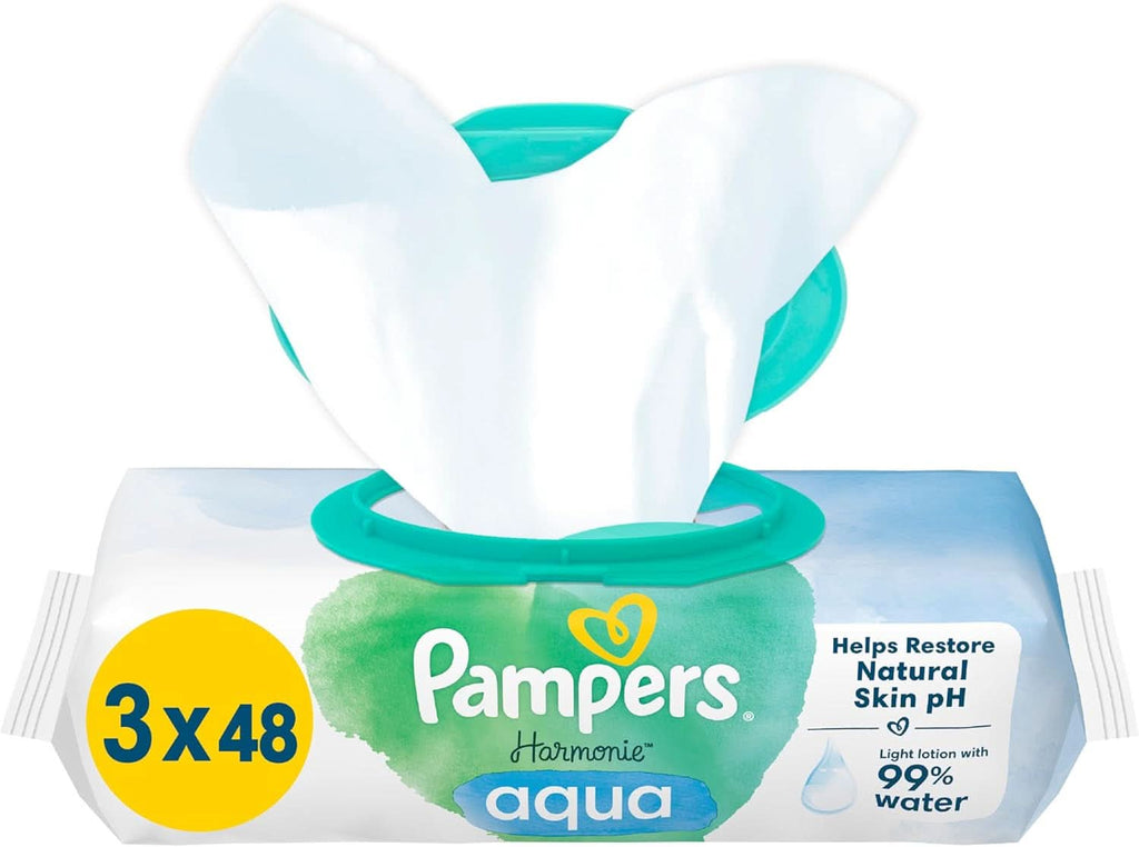 Pampers Harmonie Protect & Care Feuchttücher 9 Packungen Mit Jeweils 44 Feuchttüchern = 396 Feuchttücher, Helfen, Den Natürlichen Ph-Wert Der Haut Wiederherzustellen, Mit Einem Tropfen Calendula Naty Shop 144 Stück (1Er Pack) Alt