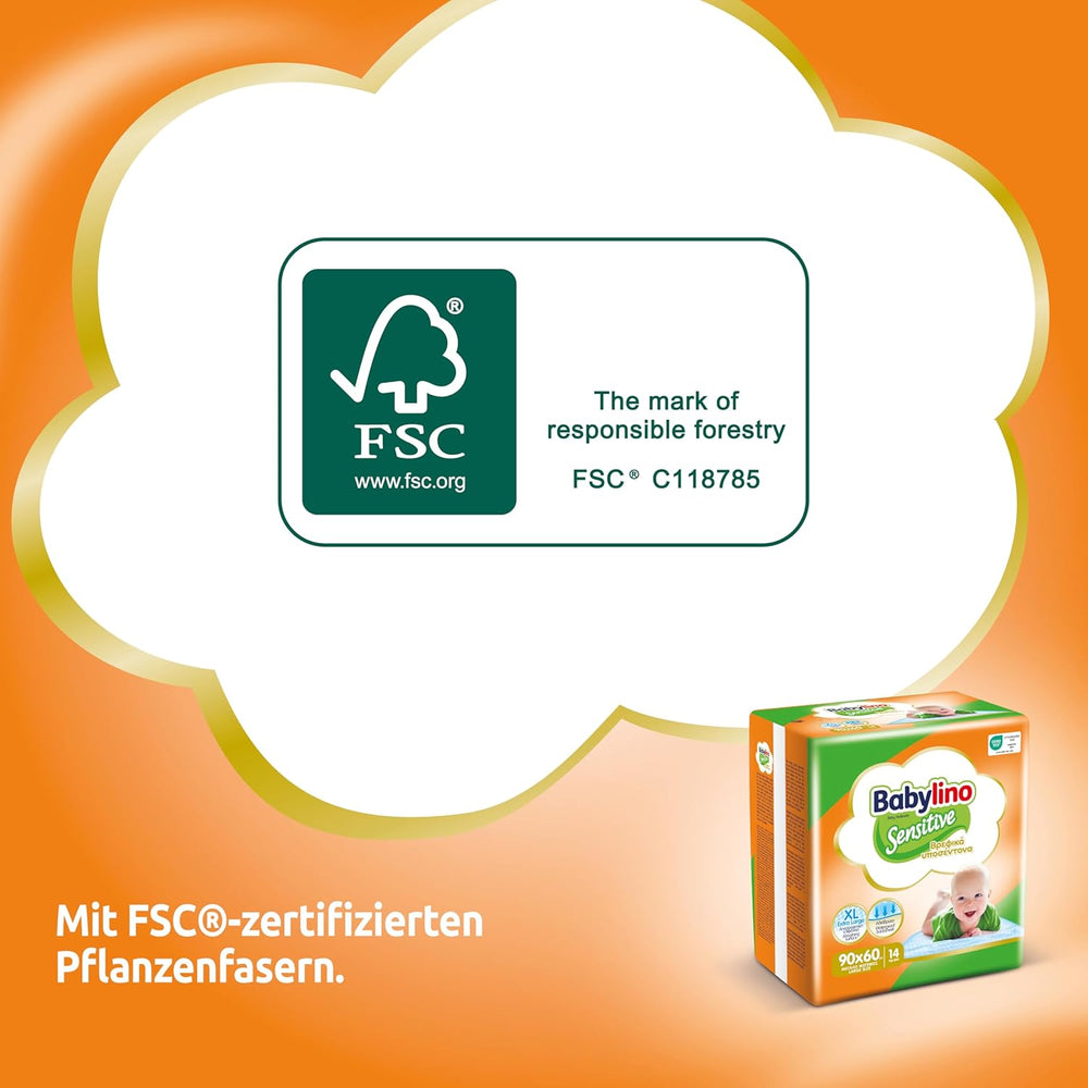 Lingettes humides sensibles, 90 x 60 cm, extra absorbantes, 14 pièces