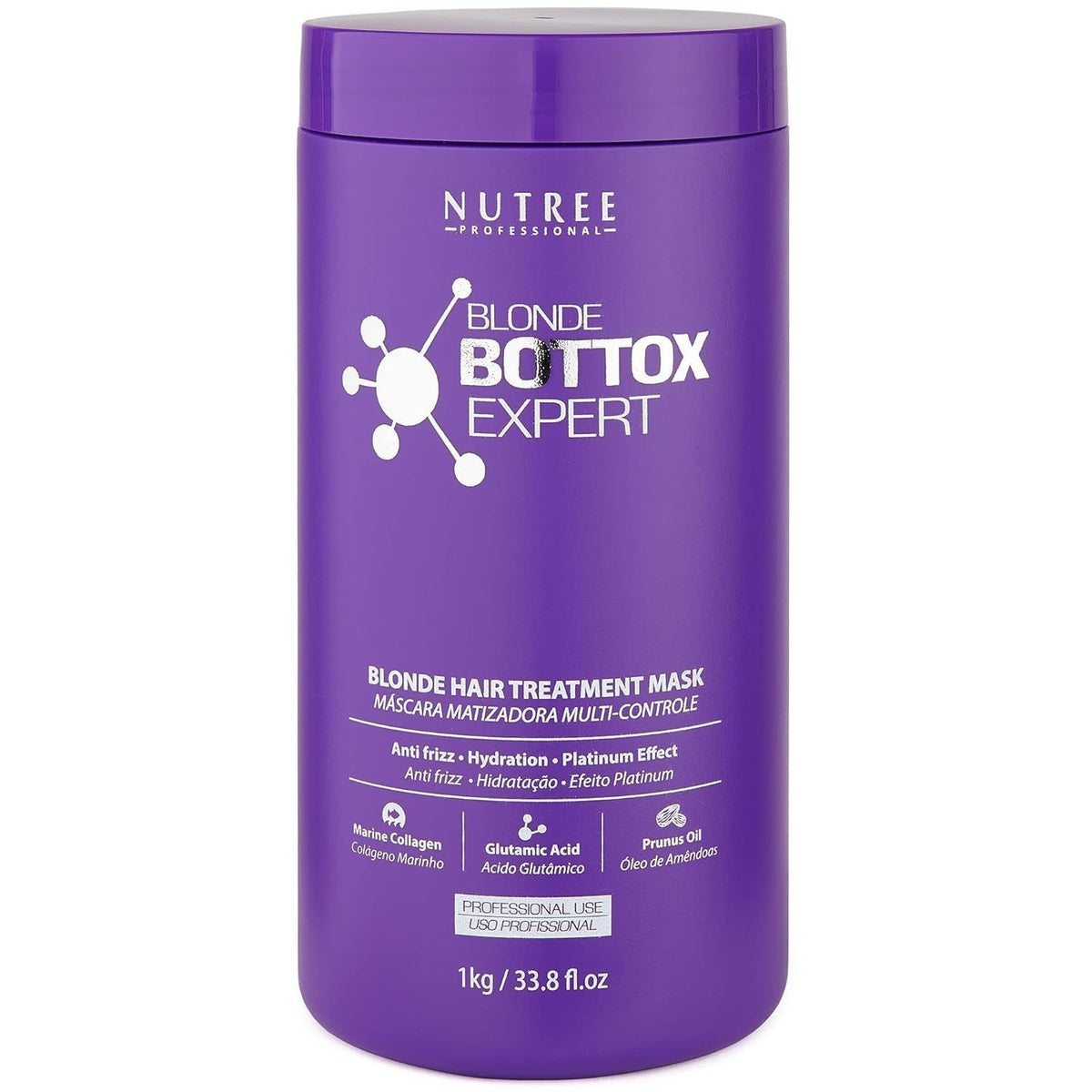 TRAITEMENT CAPILLAIRE BLONDE BONDOX 1 kg Masque chauffant violet professionnel - Huile d'olive - restaure l'élasticité et la flexibilité des cheveux, adoucit, hydrate et ajoute de la brillance Naty Shop Hair Mask Titre par défaut